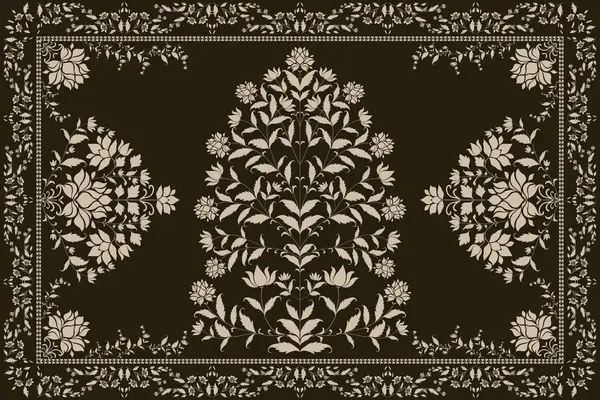 Klasik Arap deseni. İran halısı. Kumaş tasarımı, el yapımı, iç dekorasyon ve tekstil için zengin süs. Geometrik süslemeli İran halısının soyut tasarımı. Fas tarzı arka plan..