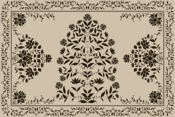 Klasik Arap deseni. İran halısı. Kumaş tasarımı, el yapımı, iç dekorasyon ve tekstil için zengin süs. Geometrik süslemeli İran halısının soyut tasarımı. Fas tarzı arka plan..