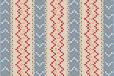 Navajo kabile vektörünün kusursuz şekli. Yerli Amerikan süsü. Etnik güney batı dekoru tarzı. Boho geometrik süs. Vektör kusursuz desen. Meksika battaniyesi, halı. Örülmüş halı illüstrasyonu