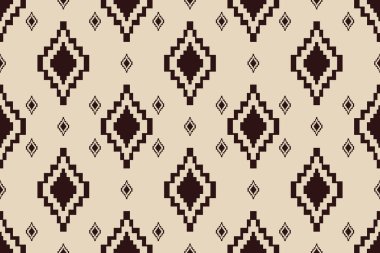 Navajo kabile vektörünün kusursuz şekli. Yerli Amerikan süsü. Etnik güney batı dekoru tarzı. Boho geometrik süs. Vektör kusursuz desen. Meksika battaniyesi, halı. Örülmüş halı illüstrasyonu