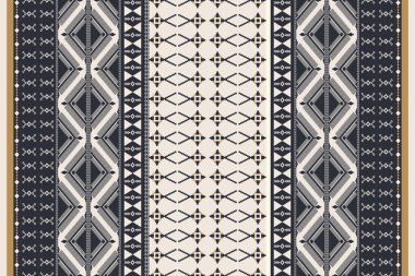 Navajo kabile vektörünün kusursuz şekli. Yerli Amerikan süsü. Etnik güney batı dekoru tarzı. Boho geometrik süs. Vektör kusursuz desen. Meksika battaniyesi, halı. Örülmüş halı illüstrasyonu