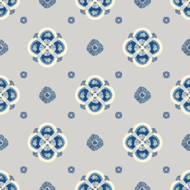 Motifler Afrika boho shibori Ikat desenli nakış sınırı. Etnik ikat çiçekli Shibori desenli Ikat deseni. Sınır Hindistan çiçekli Aztek nakış desenleri. Kusursuz sınır desenleri..