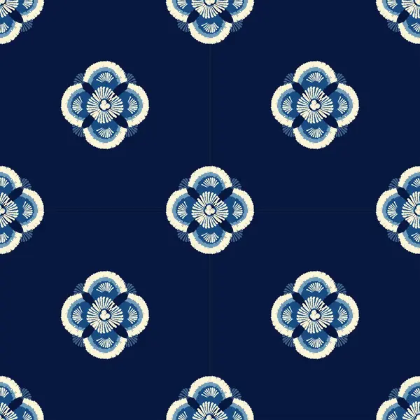 Motifler Afrika boho shibori Ikat desenli nakış sınırı. Etnik ikat çiçekli Shibori desenli Ikat deseni. Sınır Hindistan çiçekli Aztek nakış desenleri. Kusursuz sınır desenleri..