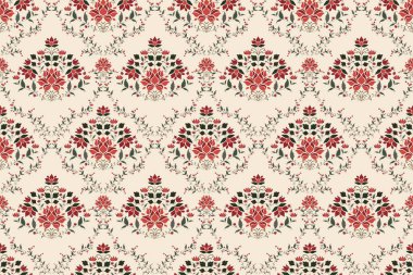 Afrika boho desenli desenli desenli Ikat desenli işlemeli motifler. Etnik faks çiçekli Hint deseni Ikat desenli Etnik desen. Sınır Hindistanı çiçekli Aztek nakış desenleri..