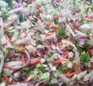 Salata renkli arka plan. Üst görünüm 