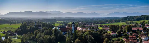 Beuerberg Bavaria Alps Mountains Back Aerial Drone Panorama High Quality — Stock Photo, Image