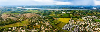 Rhone Avignon Saveterre Aerial Panorma. High quality photo clipart