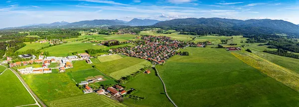 Waakirchen Bavyera Alpleri Almanya. Hava Panoraması. Yaz. Yüksek kalite fotoğraf