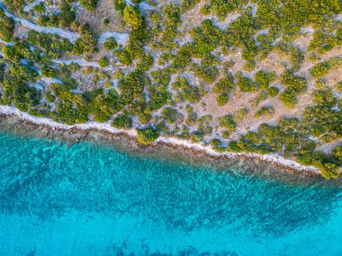 Yelkenli ve katamaran mavi turkuaz su koyunda. Cennetin dayanak noktası. Hırvatistan 'ın yüksek kaliteli yelkenli gezisi