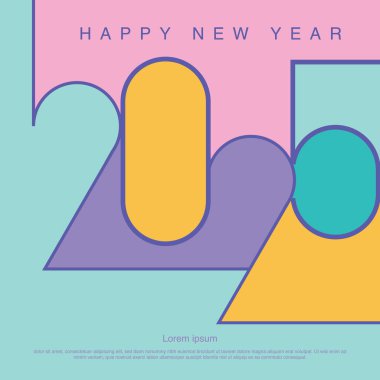 renkli 2025 numara tasarımı, 2025 mutlu yeni yıl, kutlama kartı, davetiye, arkaplan, takvim, 2025 renkli tema