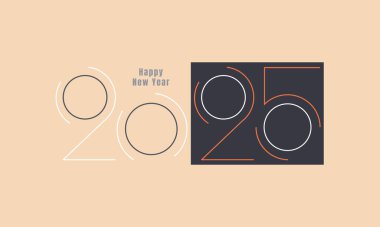 Mutlu yıllar 2025 'i kapsıyor. Zarif ince çizgileri olan modern ve basit sayı dizaynı. Birinci sınıf vektör arkaplanı 2025.