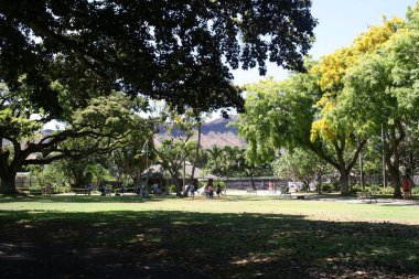 Oahu, Hawaii hayvanat bahçesindeki kalabalık.