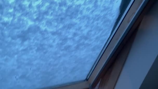Telhado Coberto Neve Inverno — Vídeo de Stock