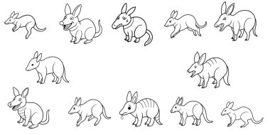 hayvan çizgisi sanat ve siluet tasarımları tasarım, vektör tasarımı 