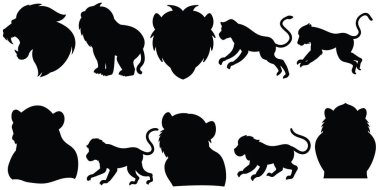 hayvan çizgisi sanat ve siluet tasarımları tasarım, vektör tasarımı 