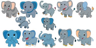 Asya fili tasarımı, hayvan vektör tasarımı