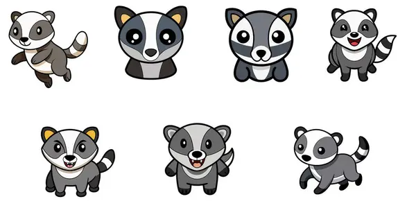 Amerikan Porsuğu tasarımı, hayvan vektör tasarımı