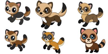 Siyah Çizmeli Gelincik tasarımı, hayvan vektör tasarımı