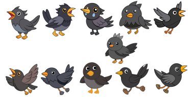 Blackbird tasarımı, hayvan vektör tasarımı