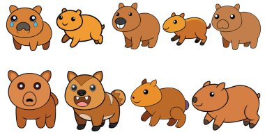 Capybara tasarımı, hayvan vektör tasarımı