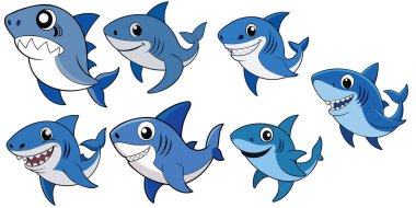 Karayip resif köpekbalığı tasarımı, hayvan vektör tasarımı