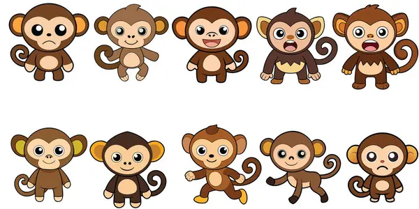 Capuchin Maymunları Kuş tasarımı, hayvan vektör tasarımı