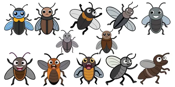 Tıklayın Böcek düz tasarımı, hayvan vektör tasarımı