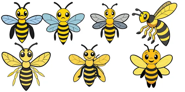 Eşek arıları düz tasarım, hayvan vektör tasarımı