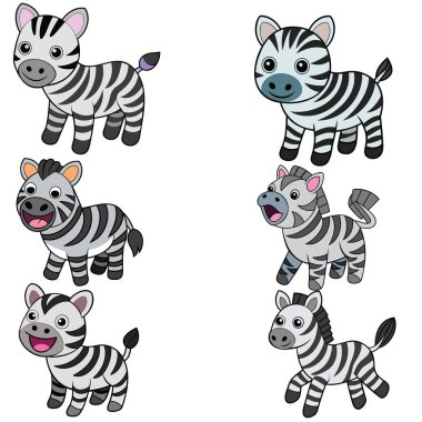 Zebra düz tasarımı, hayvan vektör tasarımı
