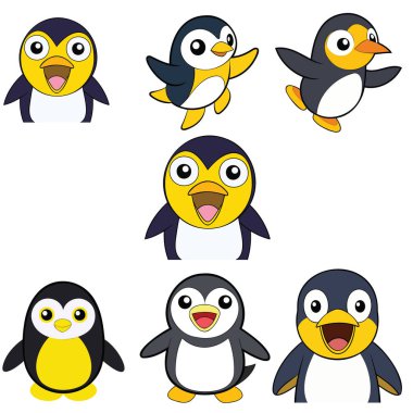 Sarı Gözlü Penguen düz tasarım, hayvan vektör tasarımı
