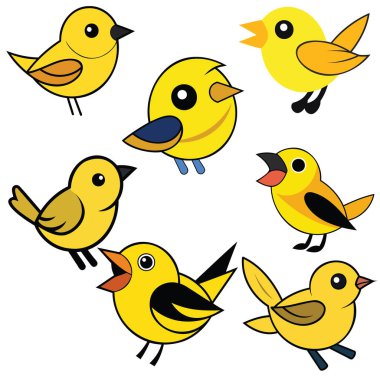 Sarı boğazlı kuş tasarımı hayvan vektör tasarımı