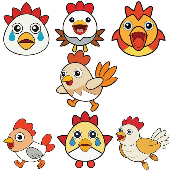 Yokohama Tavuk yassı tasarımı, hayvan vektör tasarımı