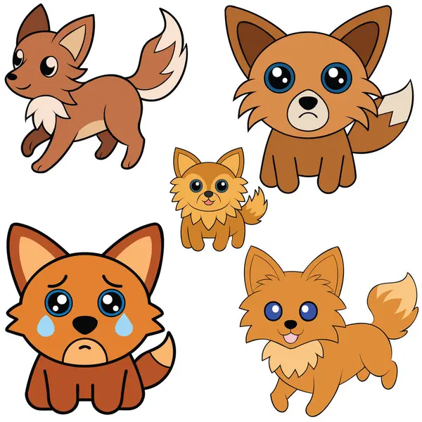 Yoranian köpek düz tasarım hayvan vektör tasarımı