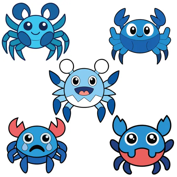 Yeti Yengeç yassı tasarımı, hayvan vektör tasarımı