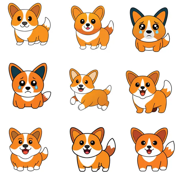 Galler Corgi tasarımı, hayvan vektör tasarımı