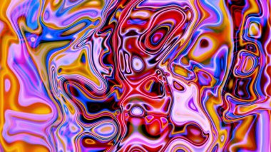 Eğri sıvı şekiller çizilmesinden oluşan renkli psikedelik arkaplan.