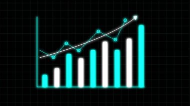 Business growth concept in allusive graph chart showing marketing sales profit illustration graphics design.