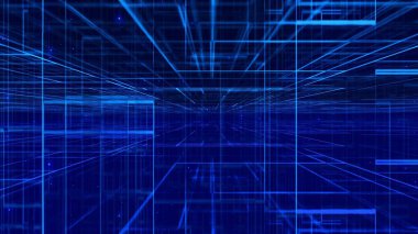 Siber uzay tasarımının Dijital-Veri arkaplan resimli gelecekteki boyut Izgara çizgisi.