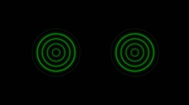 Dijital teknoloji radyo dalgası siyah arkaplan üzerinde kusursuz daire çizgisi.