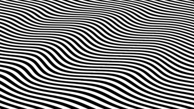 Akan pürüzsüz beyaz renk dalgası çizgisi siyah arkaplanda izole edildi.