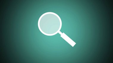 Magnifying glass on green color background, Search icon, zoom icon illustration background.