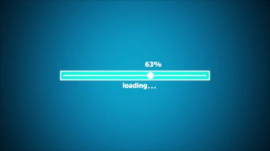 Cyan renk arkaplanı üzerine eşsiz tasarım dijital teknoloji yüklenmeyi bekliyor.