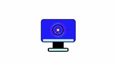 Beyaz arkaplandaki 4 k illüstrasyonunda bir logo görülebilir.