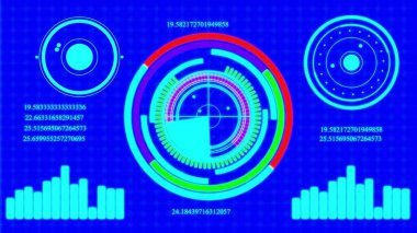 Digital technology radar screen find different information animation background.