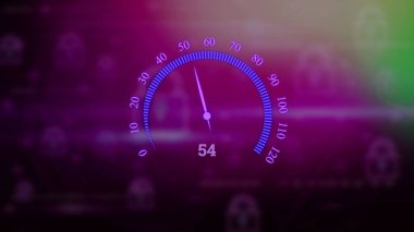 Yüksek teknoloji hız göstergesi ve işaretleyici, yarış hız sayacı illüstrasyon arka planı.