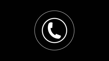 Beyaz renkli telefon arama simgesi logotype resimleme arkaplanı.