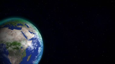 Dünya uzaydan görünüyor, Gündüzden Geceye yavaşça dönüyor. Görüntü Galaksisi .