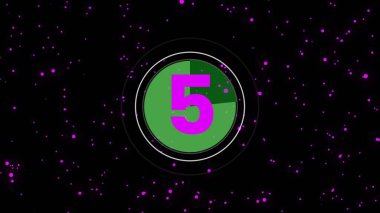 Çember dalga ve siyah arkaplanda alfabe numarası. 5 numara.