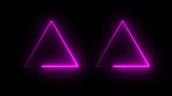 Neon soyut geometrik üçgen şekil resimleme arkaplanı.