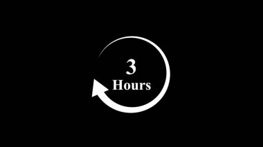 24 saat hizmet sembolü. Siyah Saat 24 saat simgesi siyah arkaplanda izole edildi.